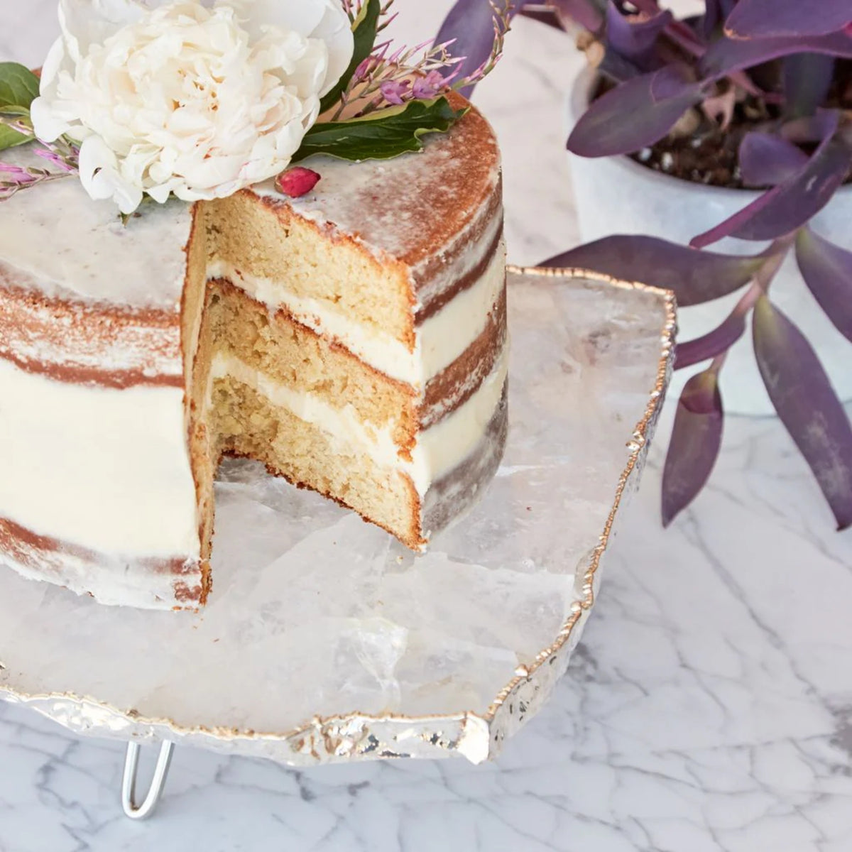 Crystal & Silver Cake Stand
