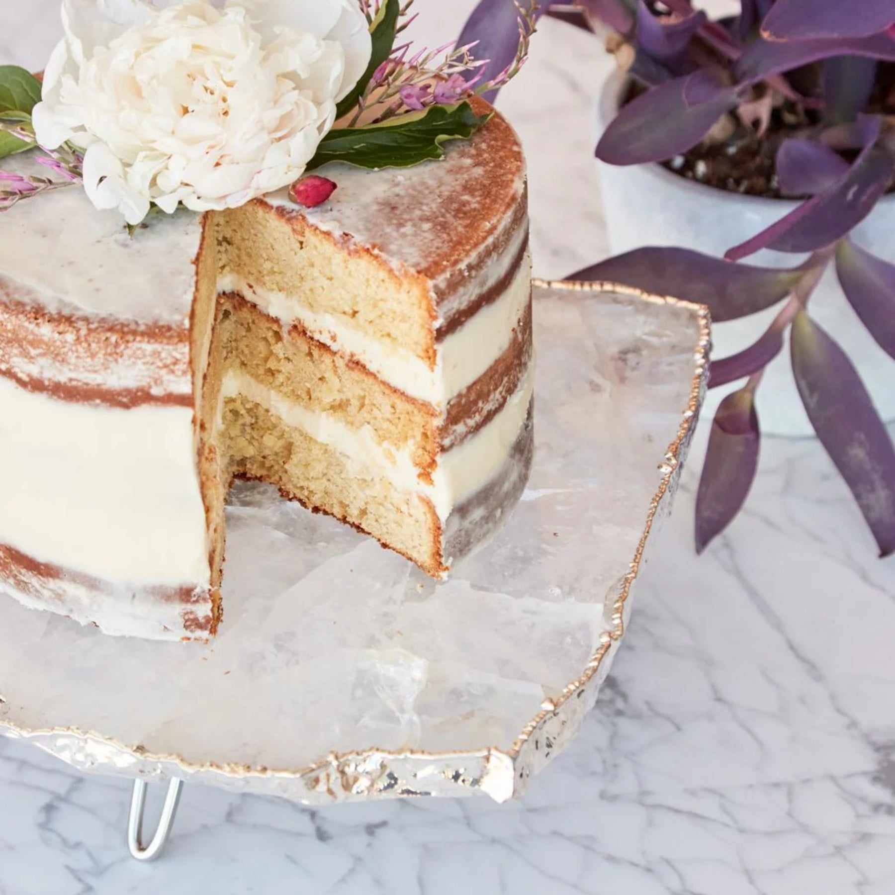 Crystal & Silver Cake Stand
