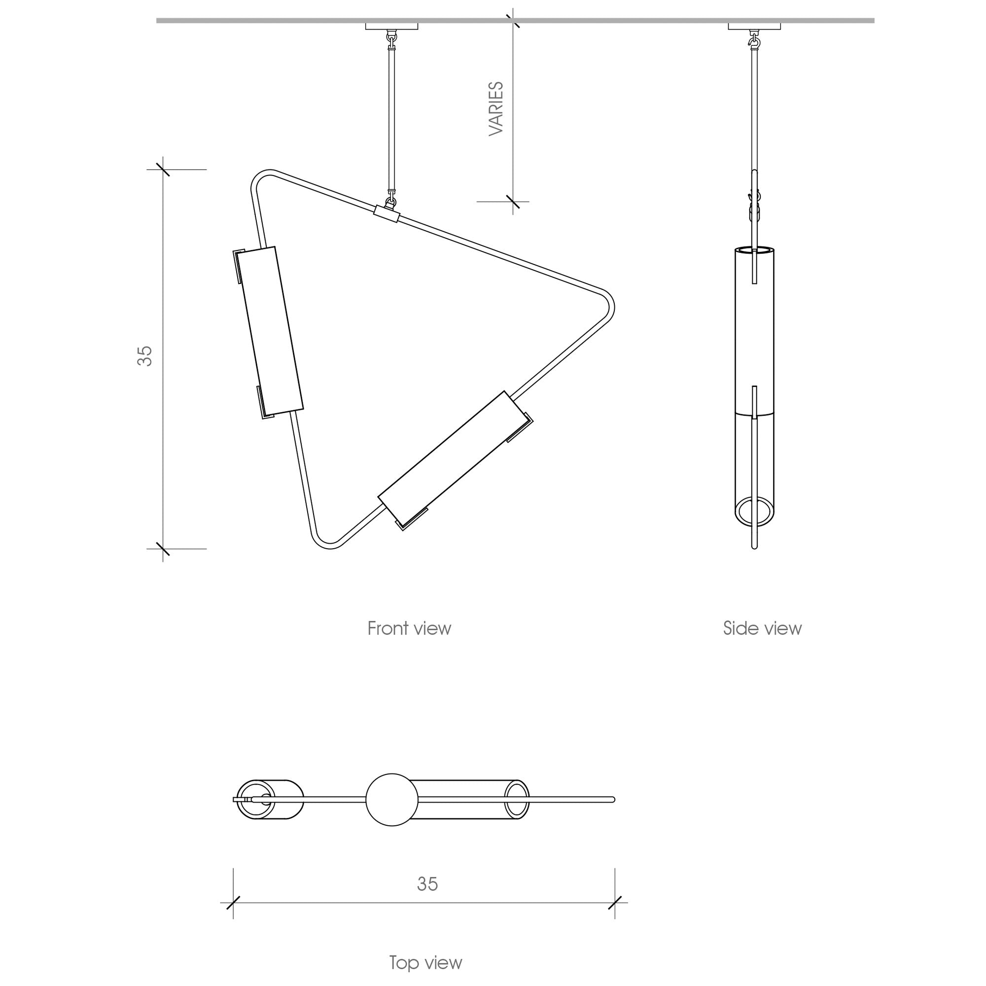 Avram Rusu Studio Muse Pendant – Dimensions