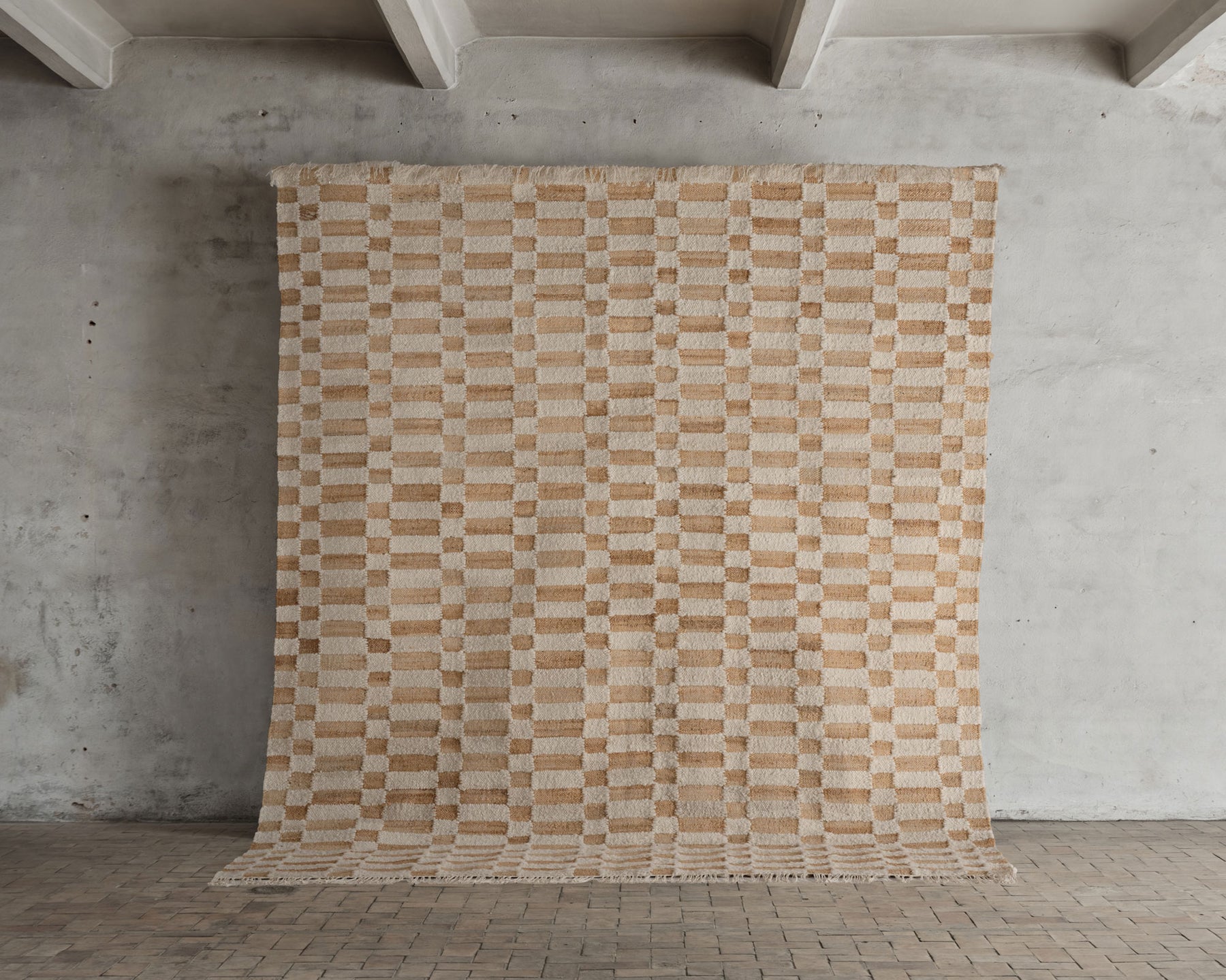 Checkered Jute Wool Rug | DSHOP