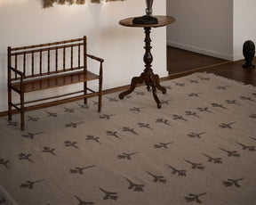 Beige & Brown Floral Rug | DSHOP