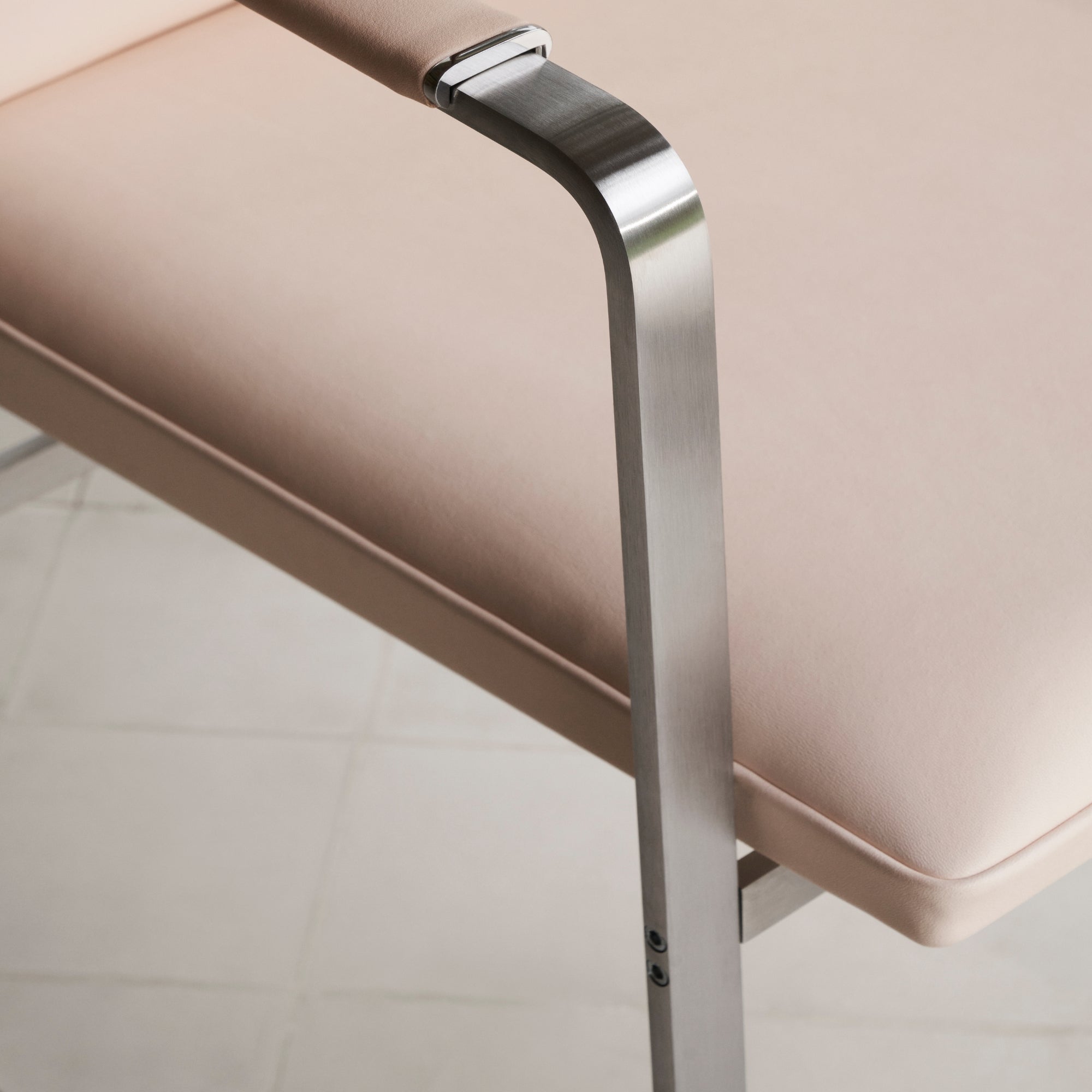 Stainless Steel & Leather Chair