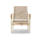 Canvas Leather & Wood Armchair