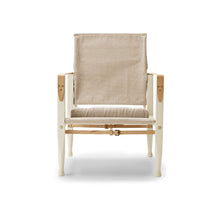 Canvas Leather & Wood Armchair
