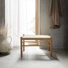 Wood & Woven Cane Stool