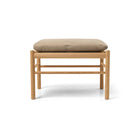 Wood Stool With Leather Cushion