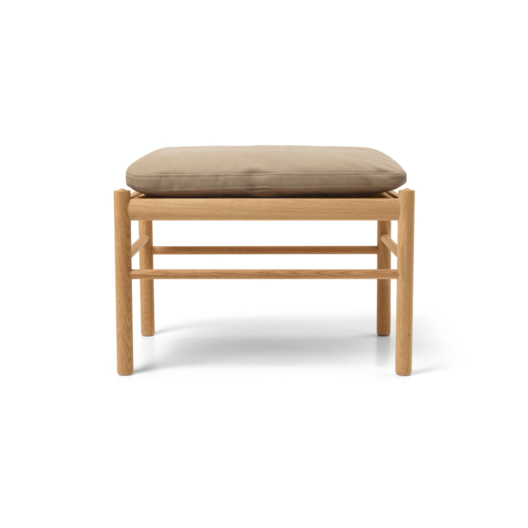 Wood Stool With Leather Cushion