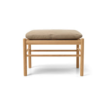 Wood Stool With Leather Cushion