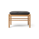 Oak Stool With Leather Cushion