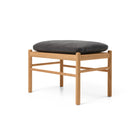Oak Wood & Leather Stool