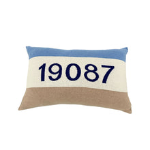 Blue Cream & Tan Striped Cashmere Pillow | DSHOP