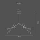 Drop Chandelier, Burned Black, Mini Dimensions