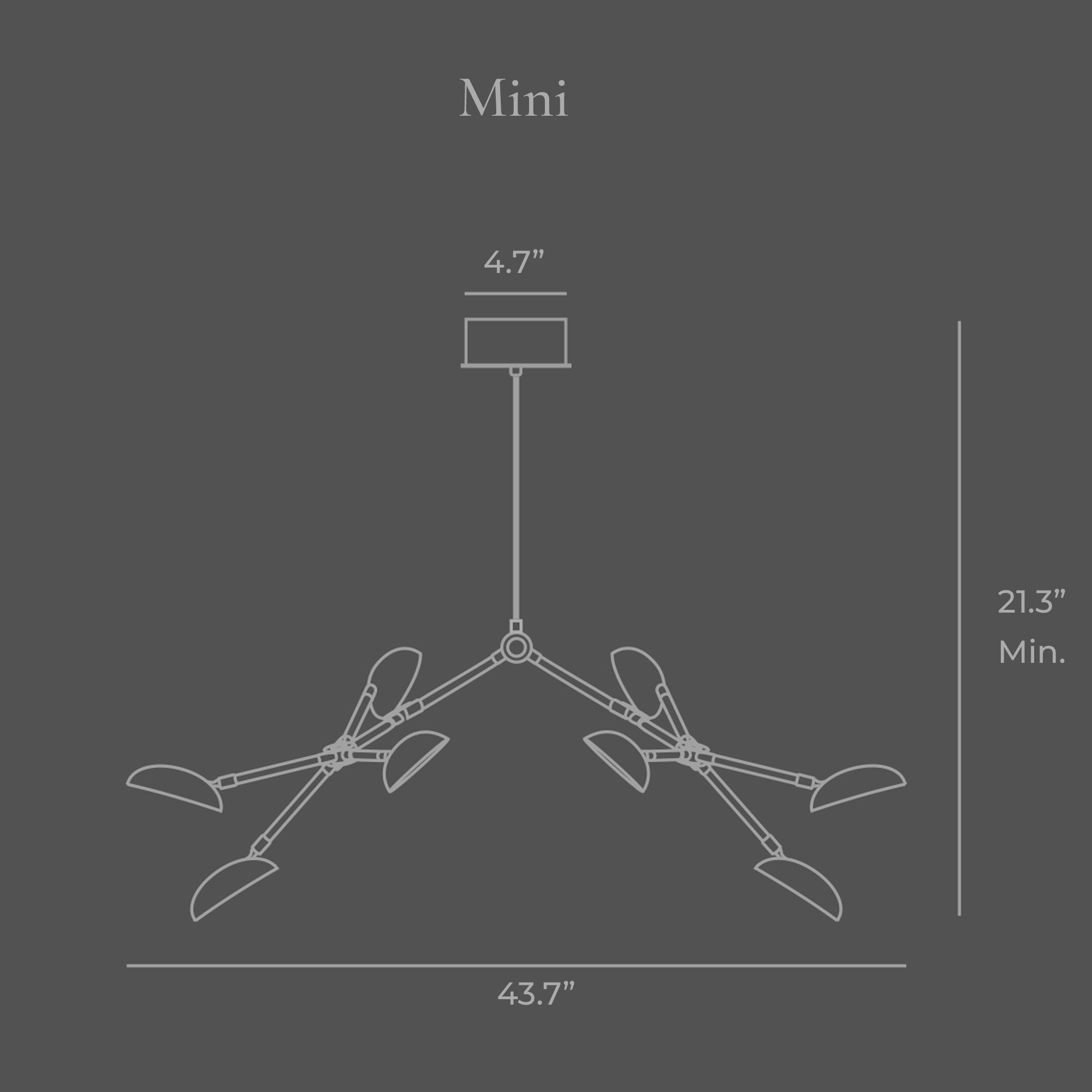 Drop Chandelier, Burned Black, Mini Dimensions
