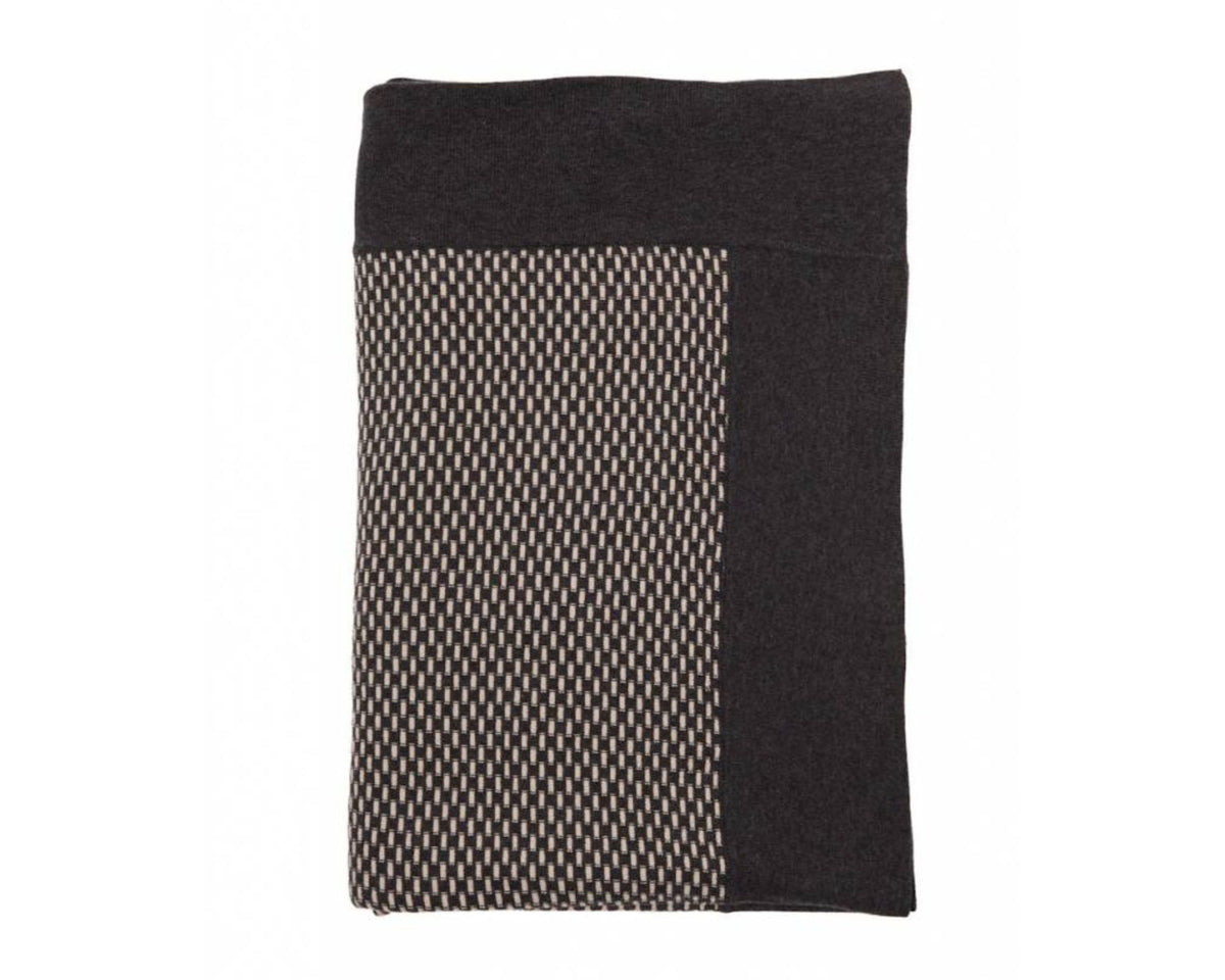 Duke Cotton Knit Throw - Anthracite Taupe | DSHOP