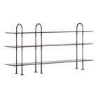 Gubi Keen Shelving System - 3 Shelves, Smoke Glass & Black Brass | DSHOP