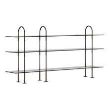 Gubi Keen Shelving System - 3 Shelves, Smoke Glass & Black Brass | DSHOP