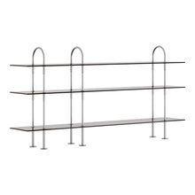 Gubi Keen Shelving System - 3 Shelves, Smoke Glass & Stainless Steel | DSHOP