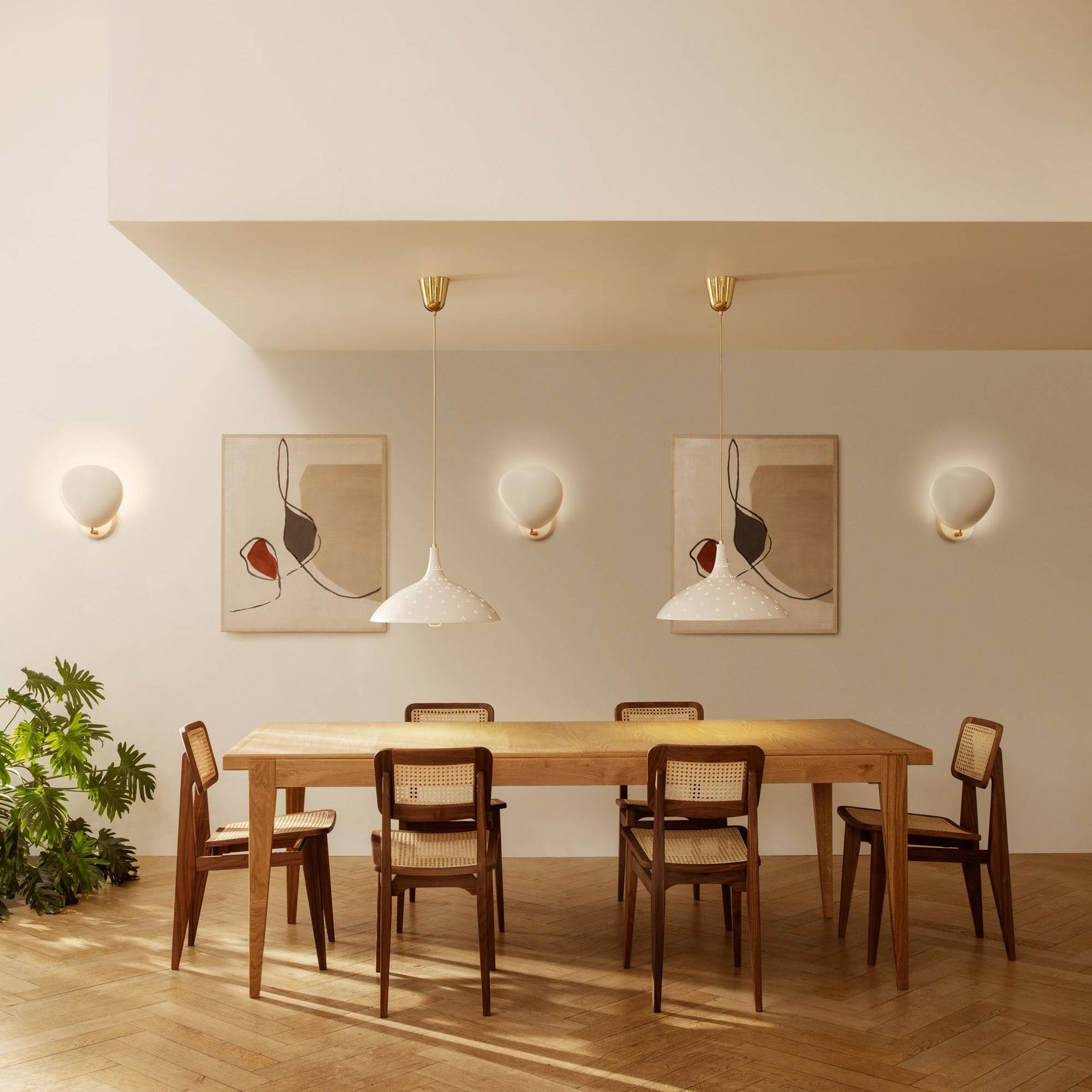 Brass & White Pendant Light | DSHOP