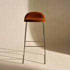Gubi 3D Bar Stool - Front Upholstered, Wood Shell
