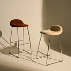 Gubi 3D Counter Stool - Front Upholstered, Wood Shell