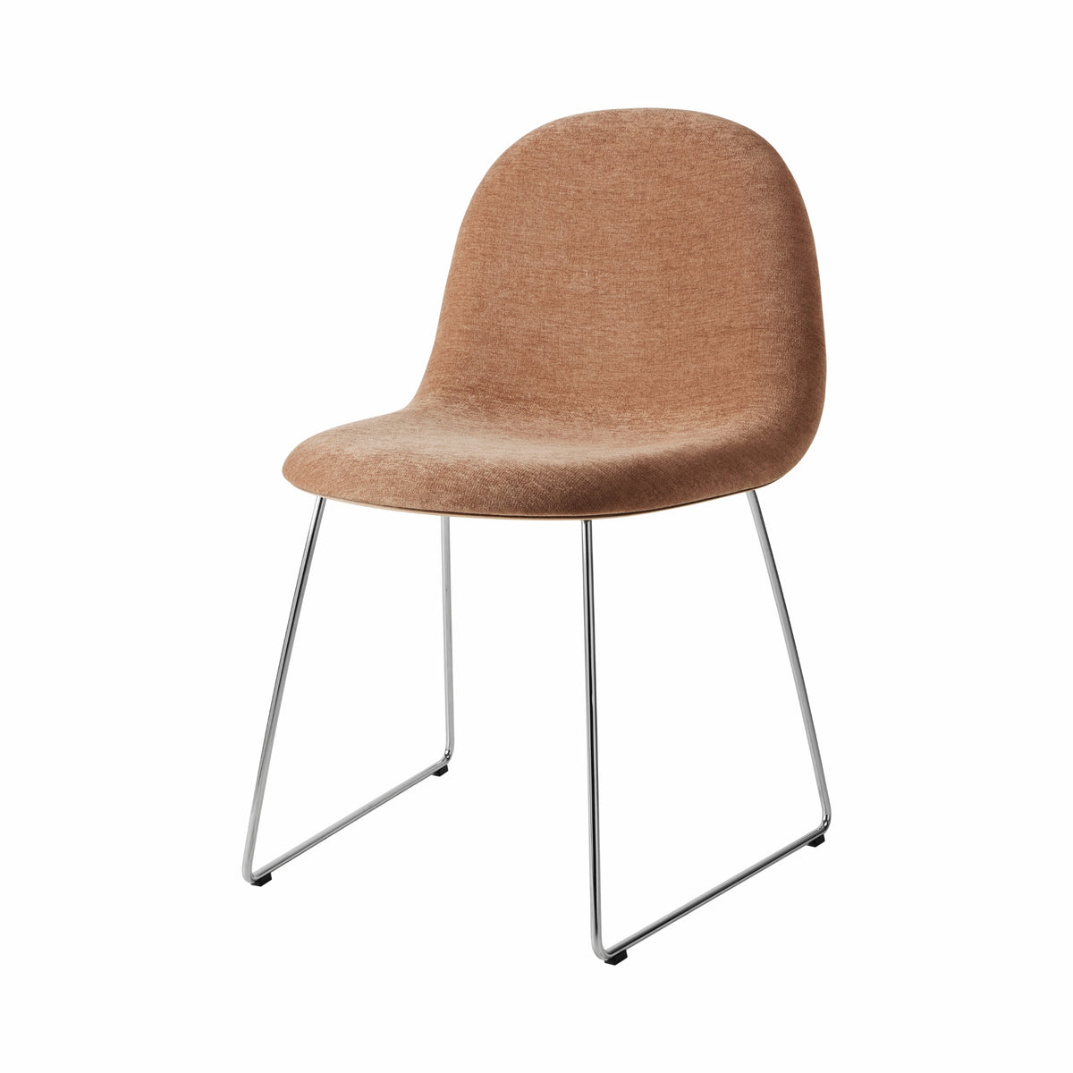Gubi 3D Dining Chair - Front Upholstered, Wood Shell