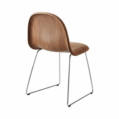 Gubi 3D Dining Chair - Front Upholstered, Wood Shell
