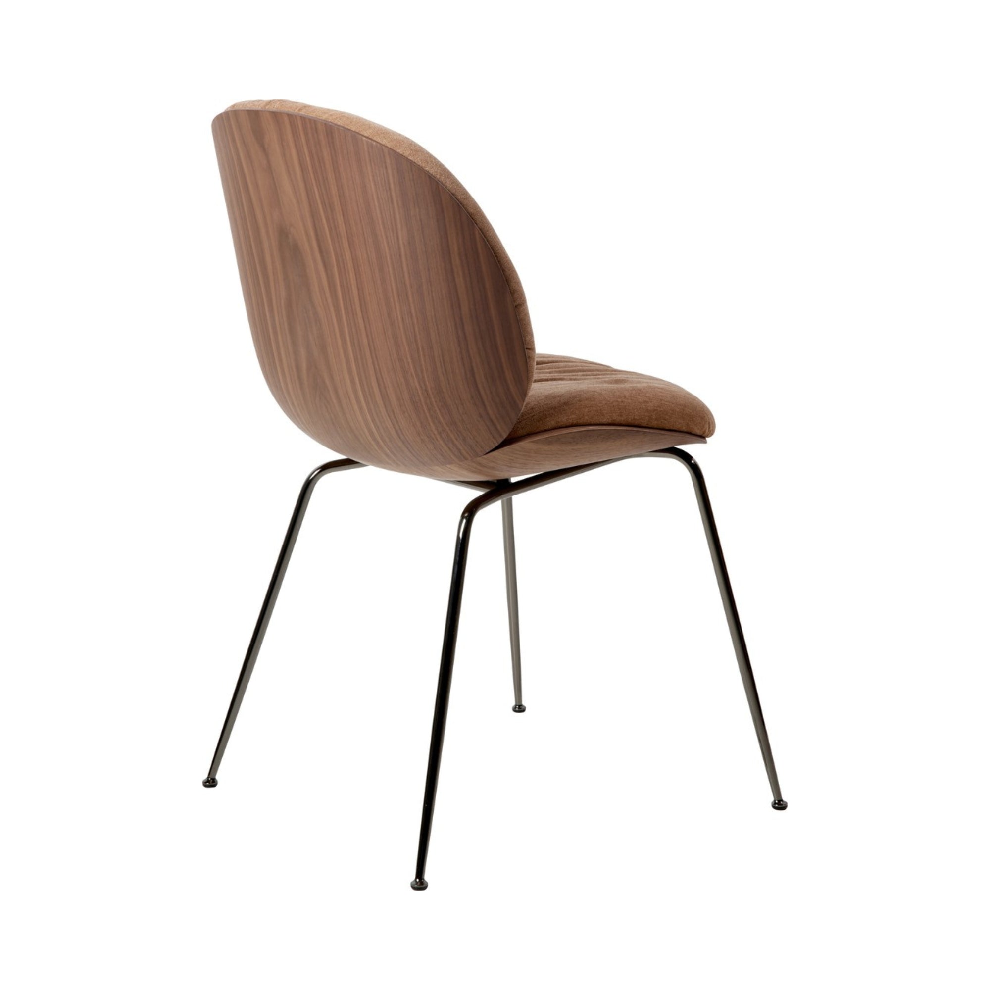 Gubi Beetle Soft Dining Chair - Front Upholstered, Walnut – 1970s Dining Chair