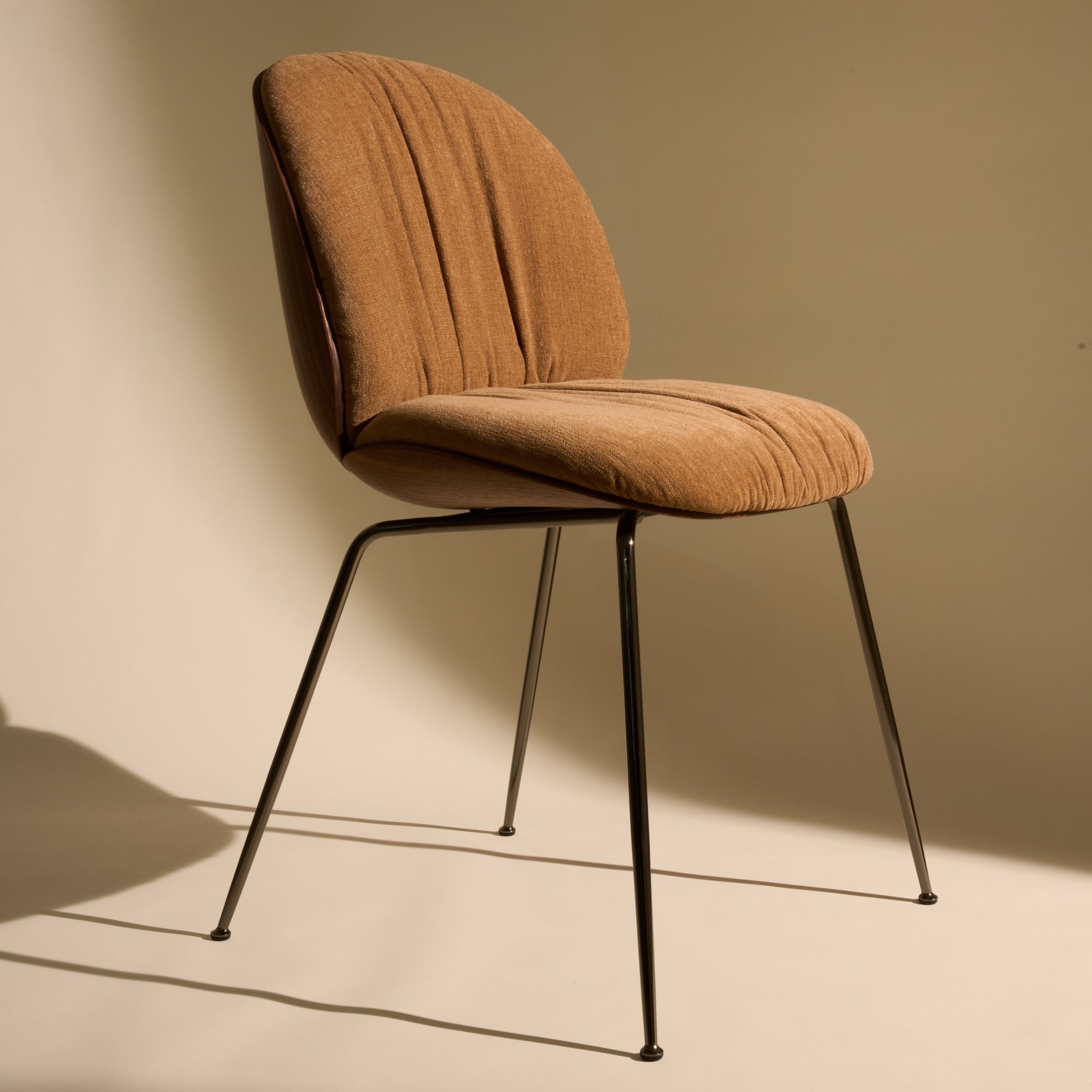 Gamfratesi Beetle Soft Dining Chair - Front Upholstered, Walnut