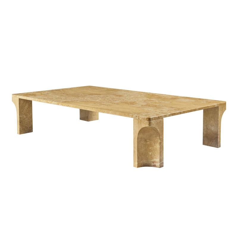 Doric Rectangular Coffee Table – Marble Table in Honey Amber
