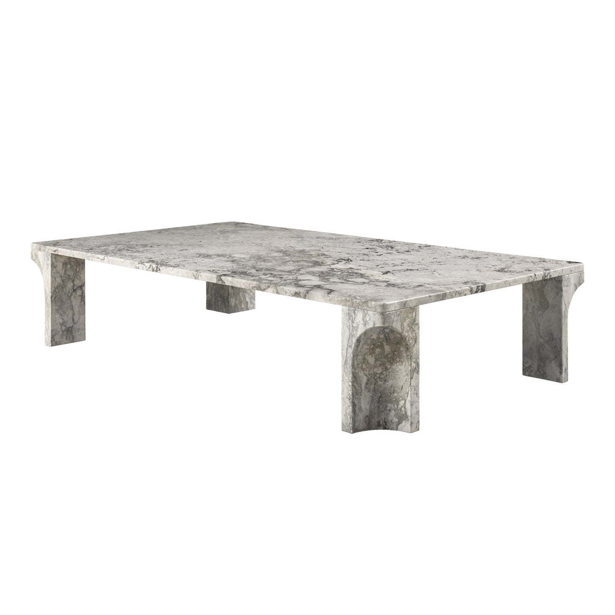 Doric Rectangular Coffee Table – Marble Table in Stormy Gray