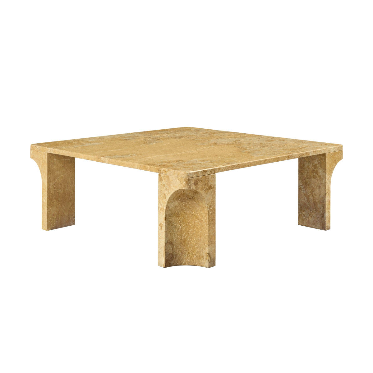 Gubi Doric Square Coffee Table – Marble Table in Honey Amber