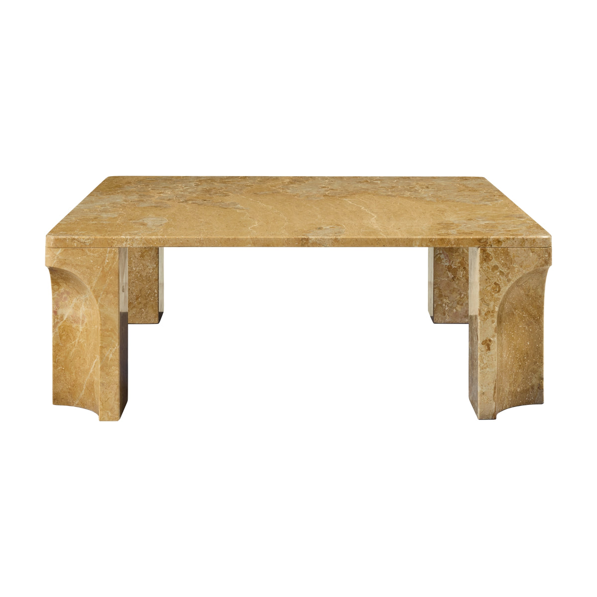Gubi Doric Square Coffee Table – Stone Table in Honey Amber