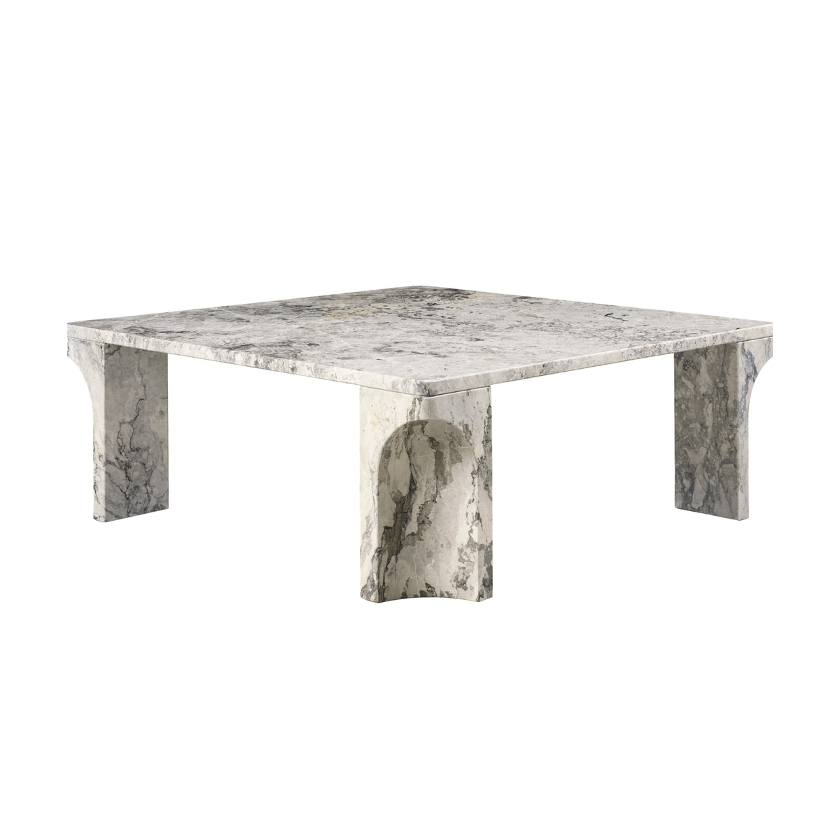 Gubi Doric Square Coffee Table – Marble Table in Stormy Gray