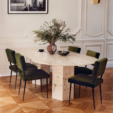 Gubi Epic Elliptical Dining Table in Travertine Stone at DSHOP