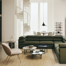 Polished brass, natural canvas lamp