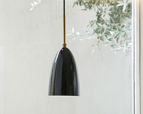 Small Gloss Black Pendant Light | DSHOP