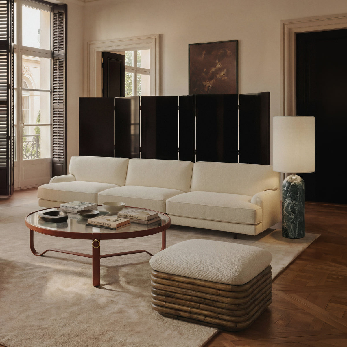 Gubi Gravity Floor Lamp, XL – Marble Lamp by Space Copenhagen