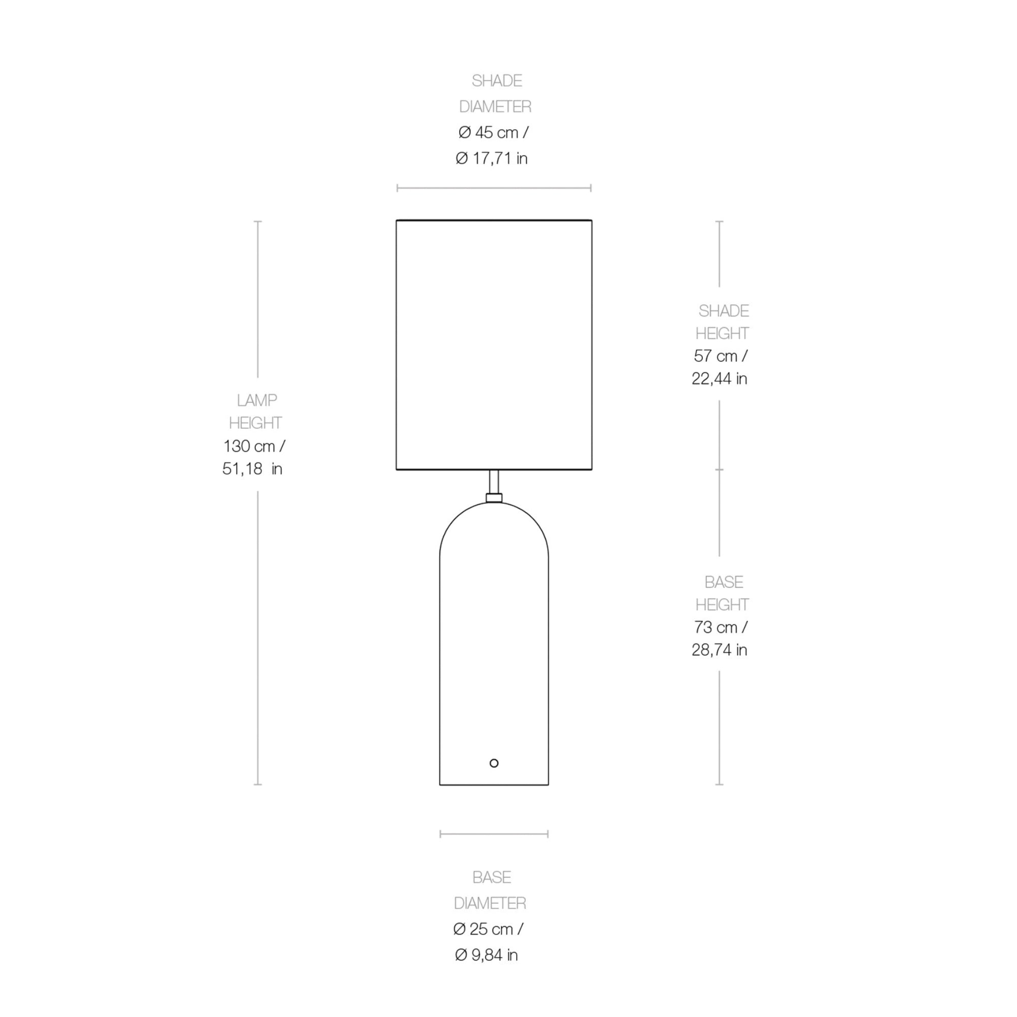 Gubi Gravity Floor Lamp, XL – Dimension
