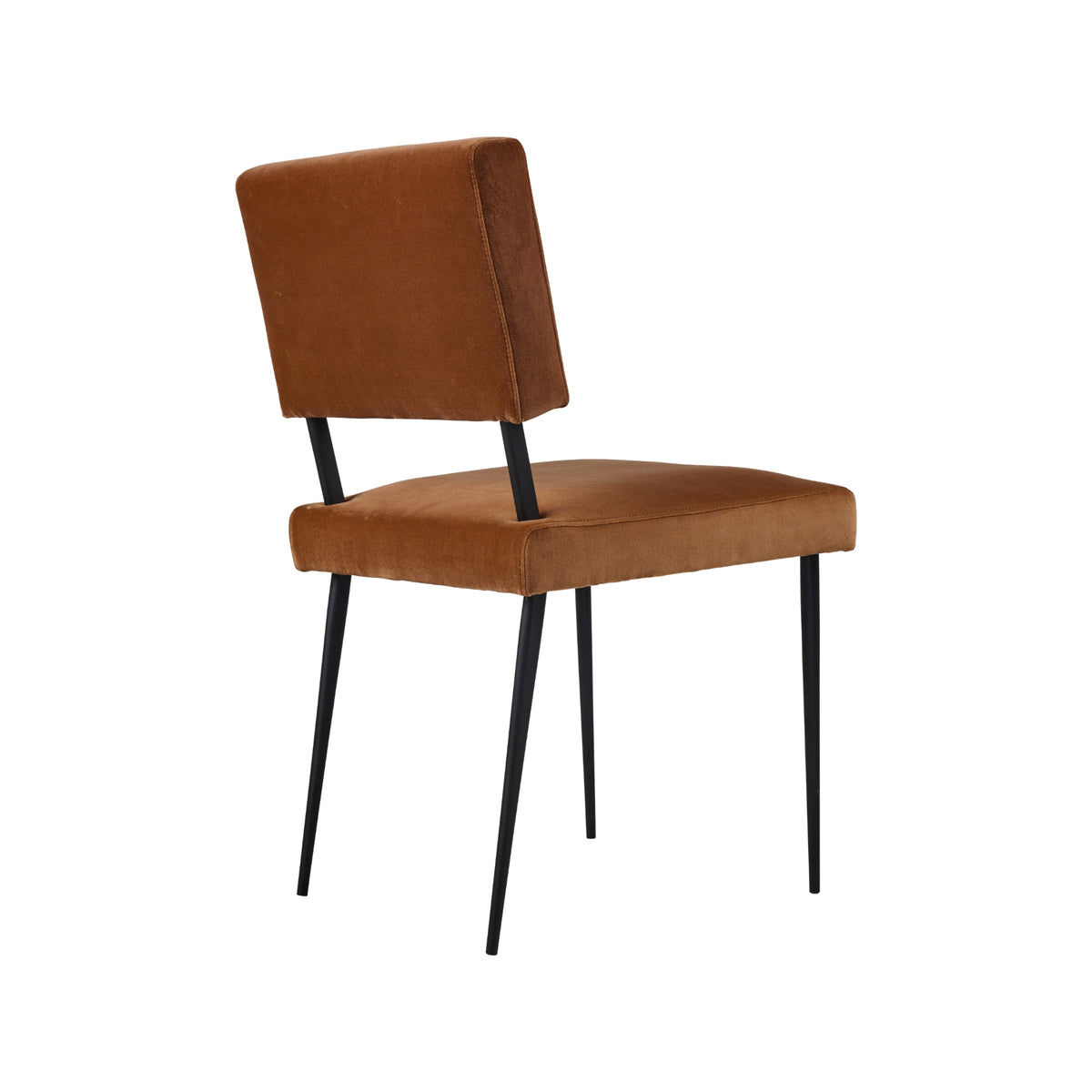Gubi M-Chair Dining Chair – Fully Upholstered Chair in Brown