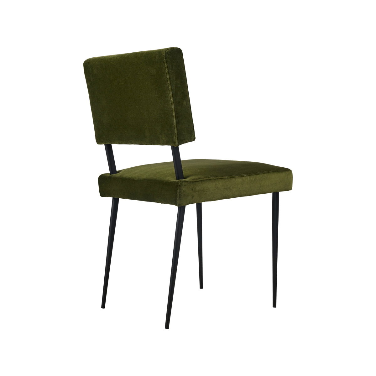 Gubi M-Chair Dining Chair – Fully Upholstered Chair in Dark Green