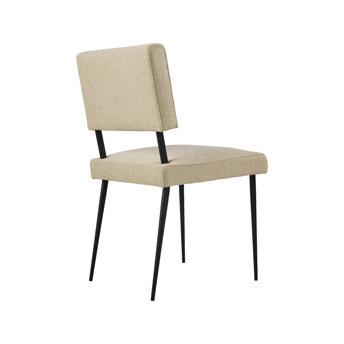 Gubi M-Chair Dining Chair – Fully Upholstered Chair in Beige