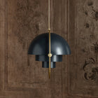 Gubi Multi-Light Pendant – Minimalist Pendant in Midnight Blue and Brass