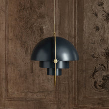 Gubi Multi-Light Pendant – Minimalist Pendant in Midnight Blue and Brass