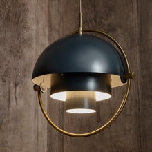 Gubi Multi-Light Pendant – Luxury Pendant in Midnight Blue and Brass