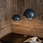 Gubi Multi-Light Pendant – 1970s Pendant in Midnight Blue and Brass
