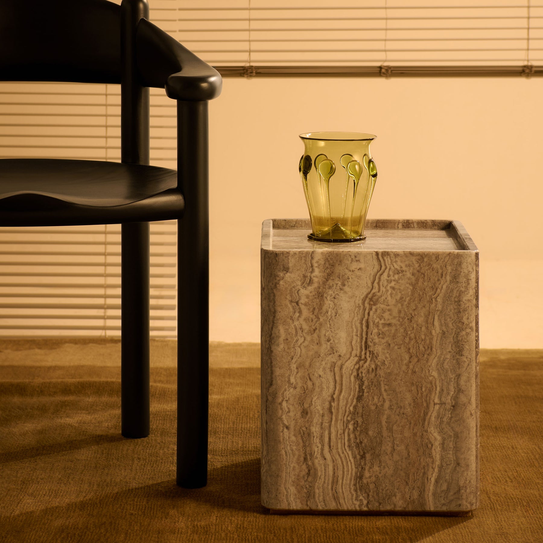 Travertine Accent Table | DSHOP