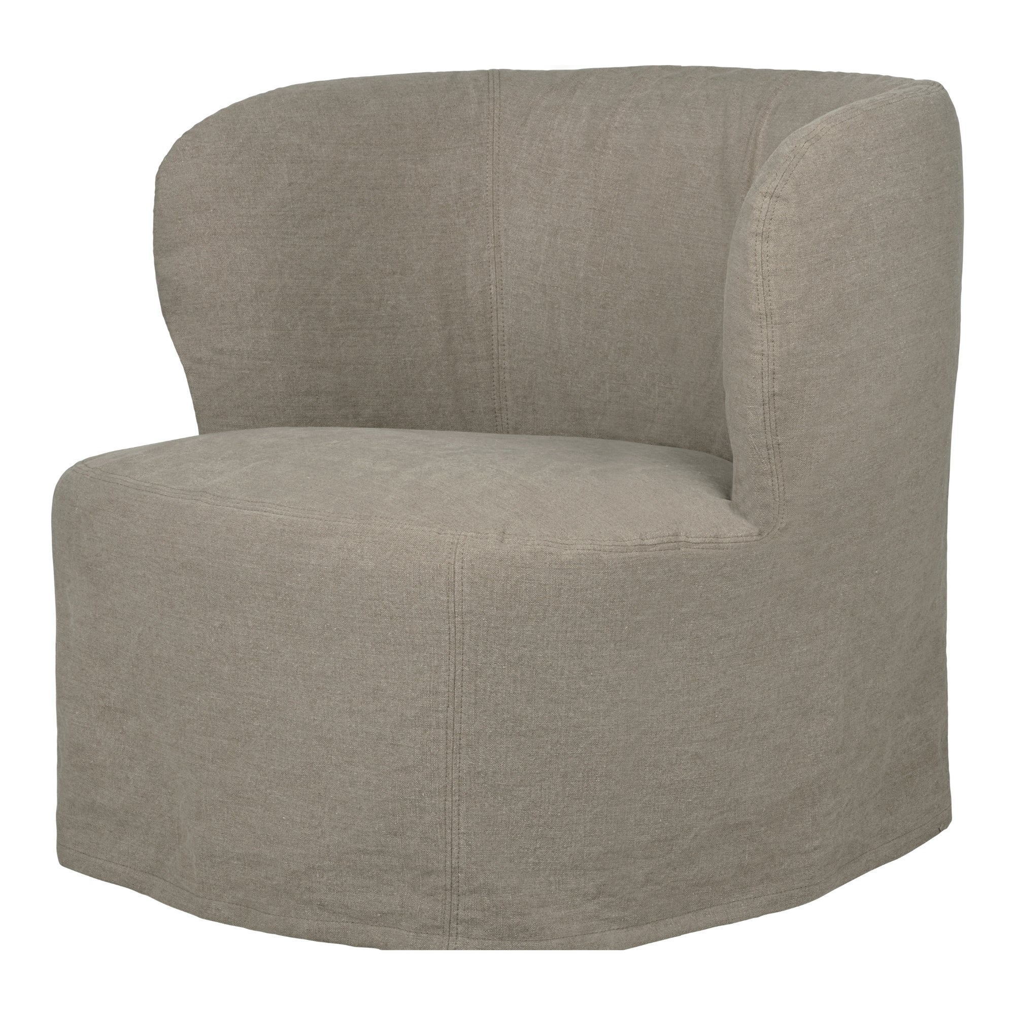 Gubi Stay Large Lounge Chair Slipcover – Linen Slipcover in Flax