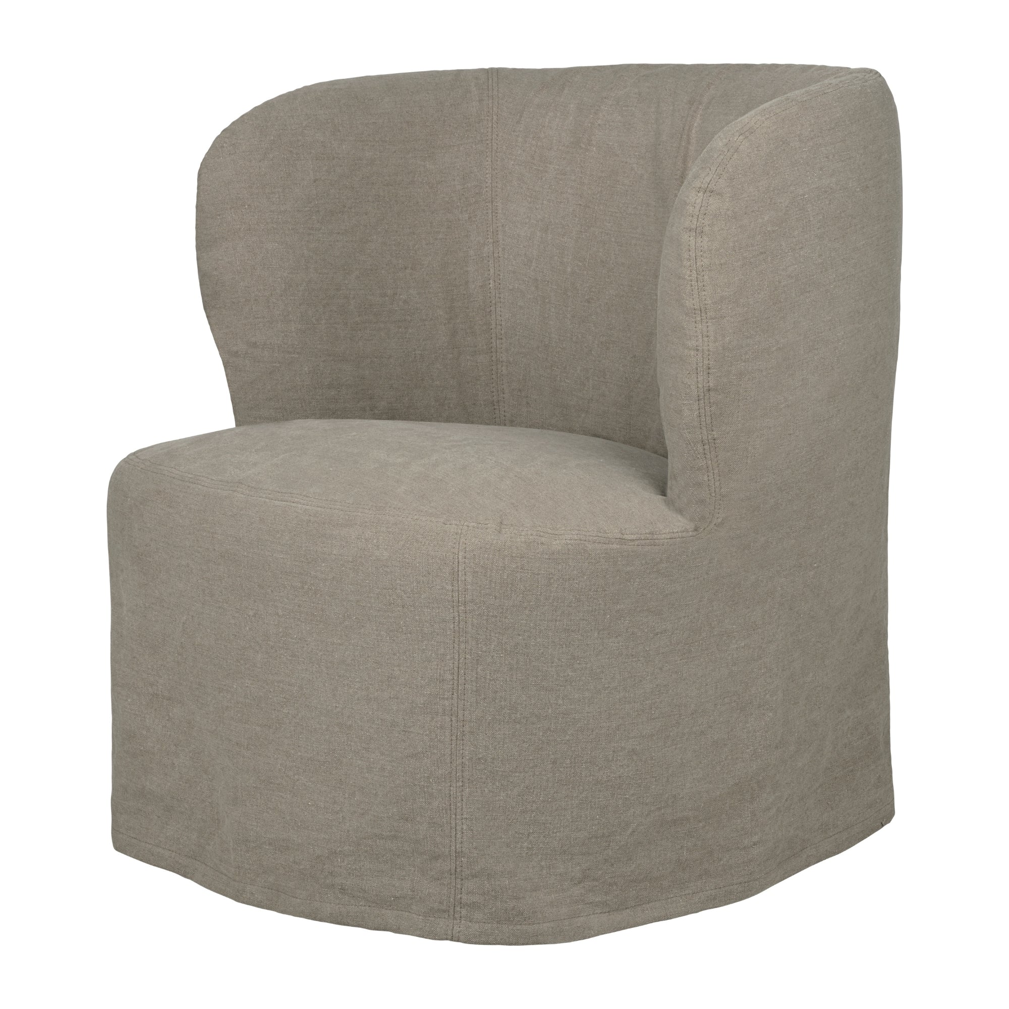 Gubi Stay Small Lounge Chair Slipcover – Linen Slipcover in Flax