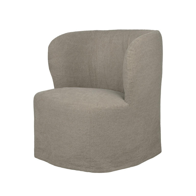 Gubi Stay Small Lounge Chair Slipcover – Linen Slipcover in Flax