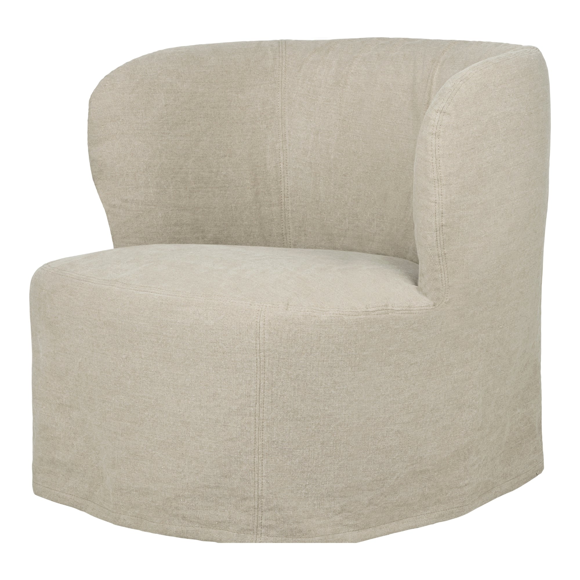 Gubi Stay Large Lounge Chair Slipcover – Linen Slipcover in Natural